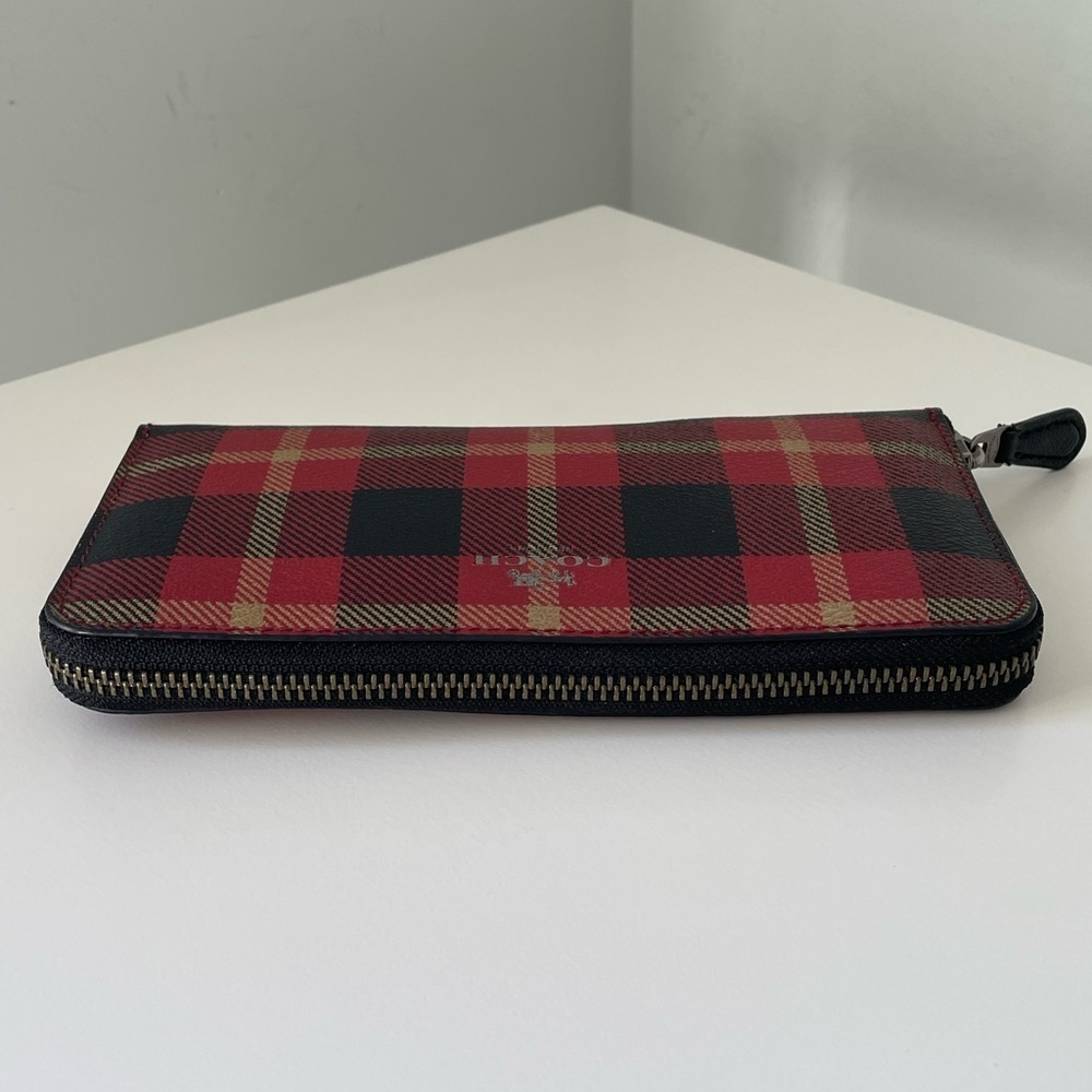 Coach Plaid Medium Zip Wallet - Picture 5 of 9